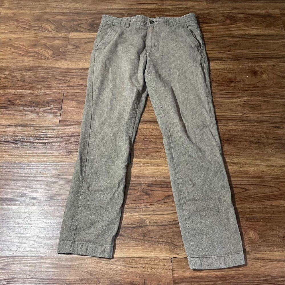 Brooks Brothers 346 100% Cotton Gray Dress Pants Pleated Front Mens Size 33X32